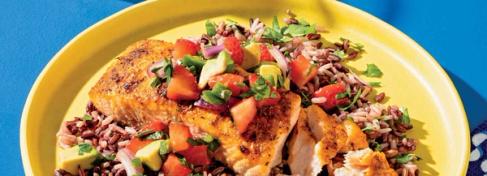 Cajun Salmon with Strawberry Pico
