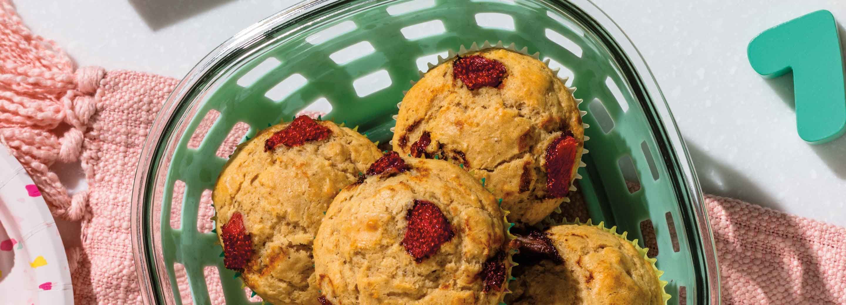 Mighty Peanut Butter & Strawberry Muffins