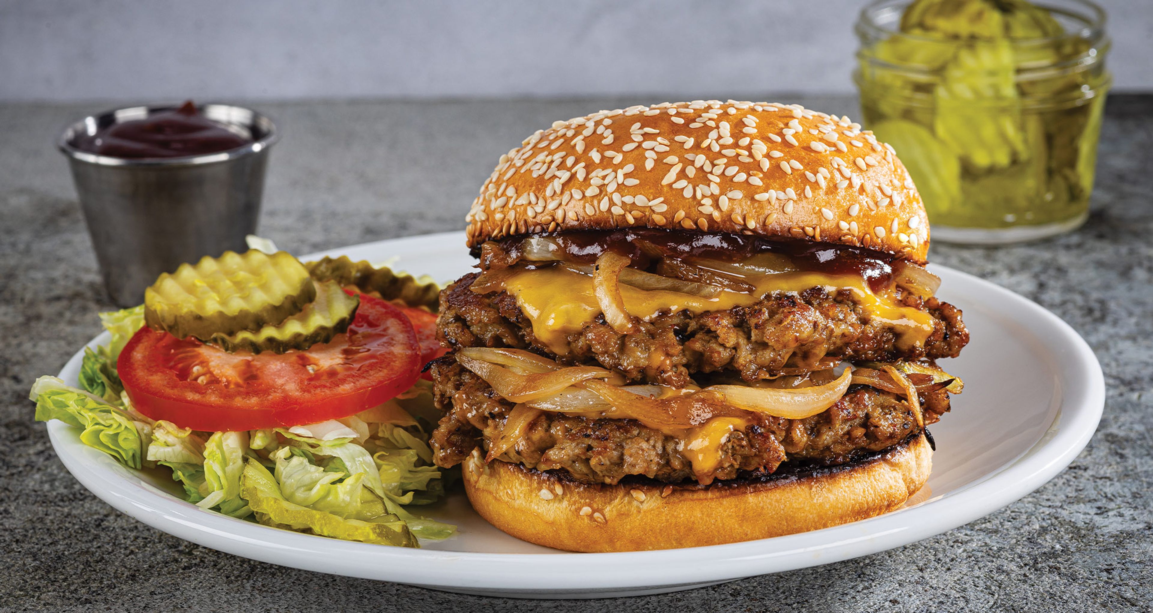 Double-Decker Pork Smash Burgers