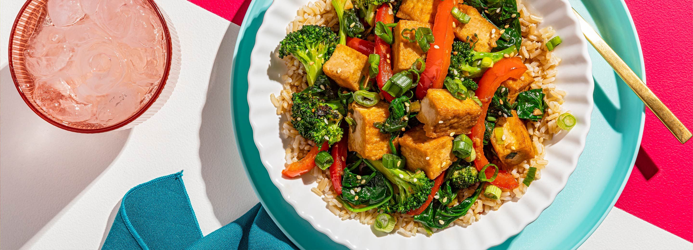Spicy Tofu Stir-Fry with Brown Rice