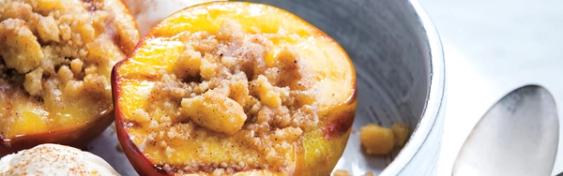 Air-Fried Peach and Shortbread Crumble