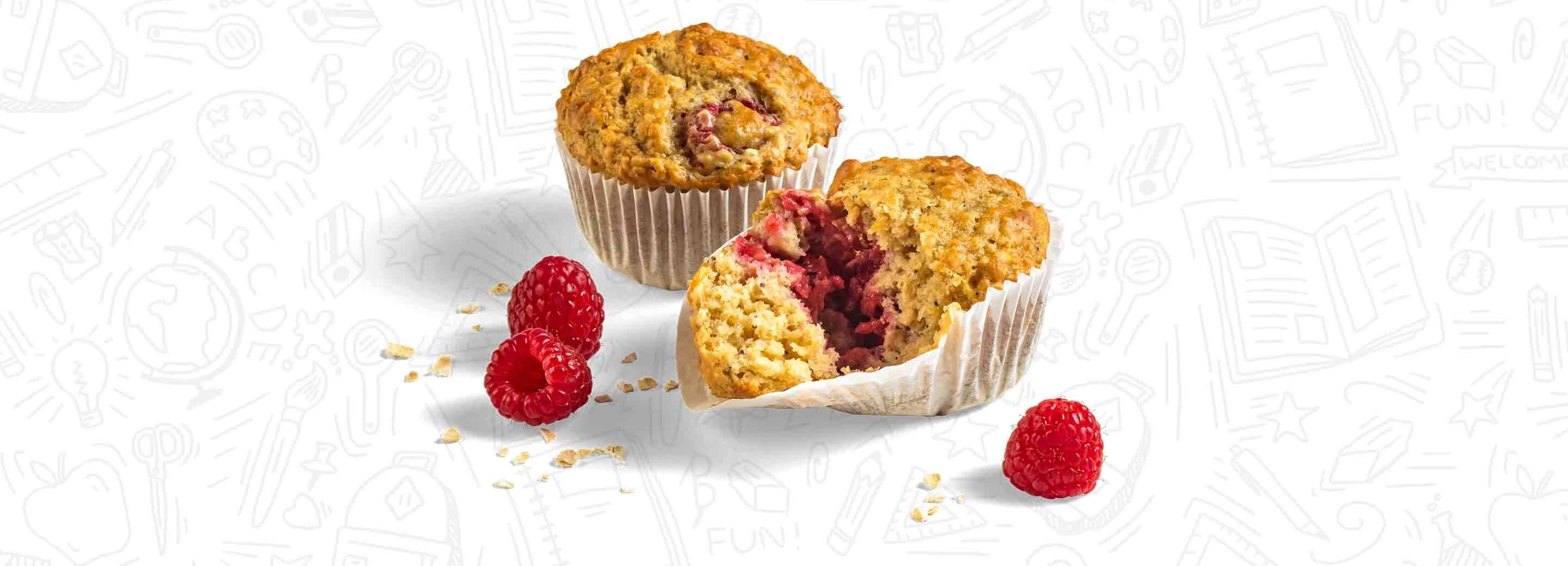 Raspberry Lemon Oatmeal Muffins