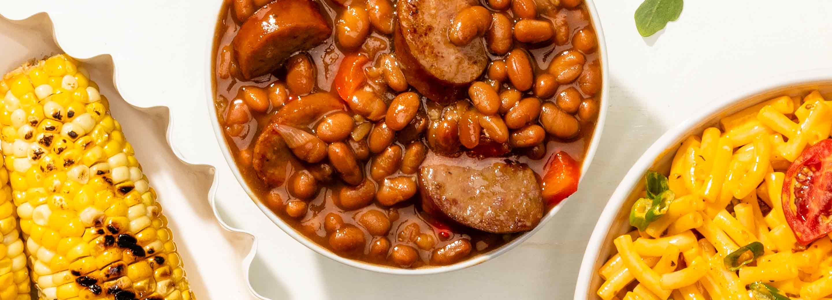 Barbecue Brats ‘n’ Beans | Schnucks