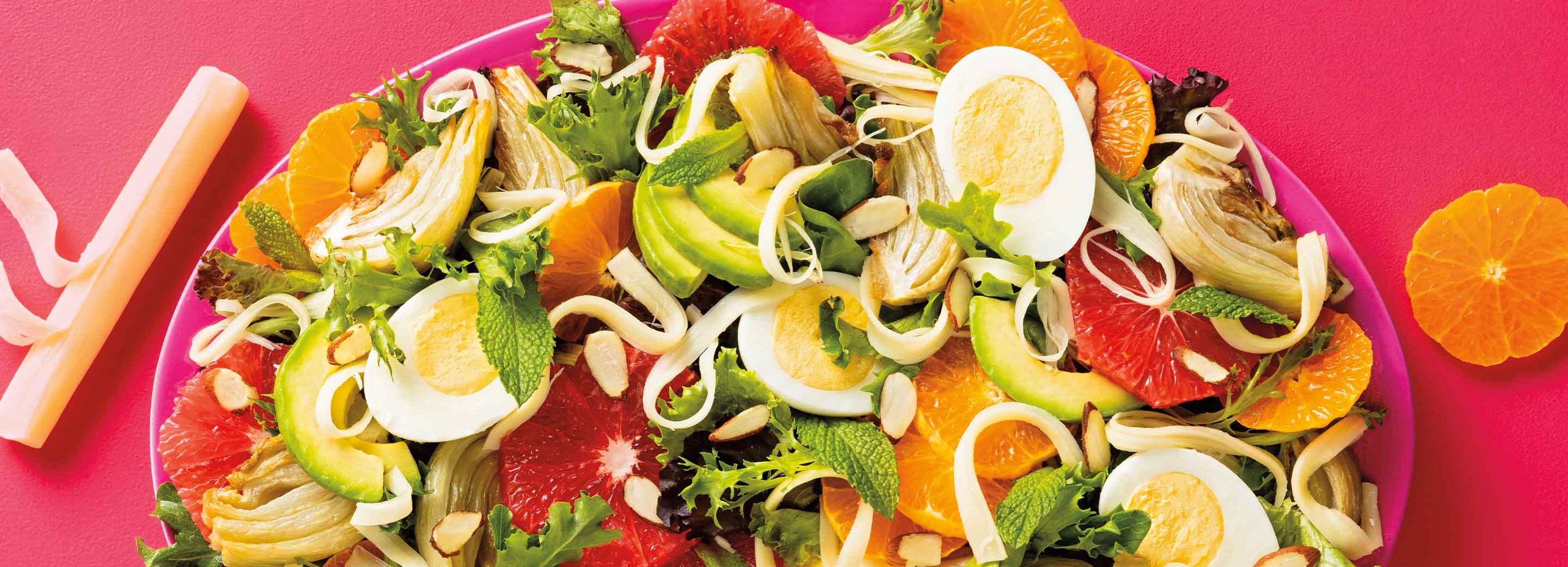 Citrus Fennel & Avocado Salad with String Cheese