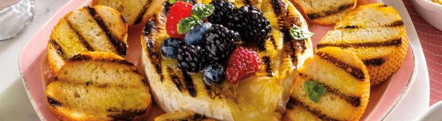 Grilled Brie With Basil and Honey