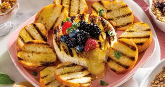 Grilled Brie With Basil and Honey