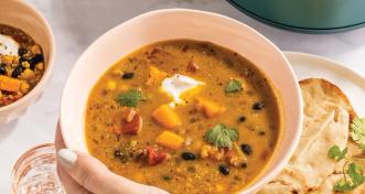 Slow Cooker Black Bean, Quinoa and Sweet Potato Stew