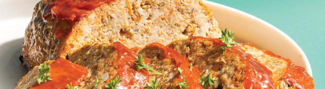 plated meatloaf, sliced