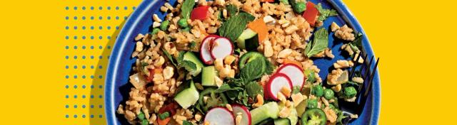 Peanut Fried Rice with Quick-Pickled Veggies