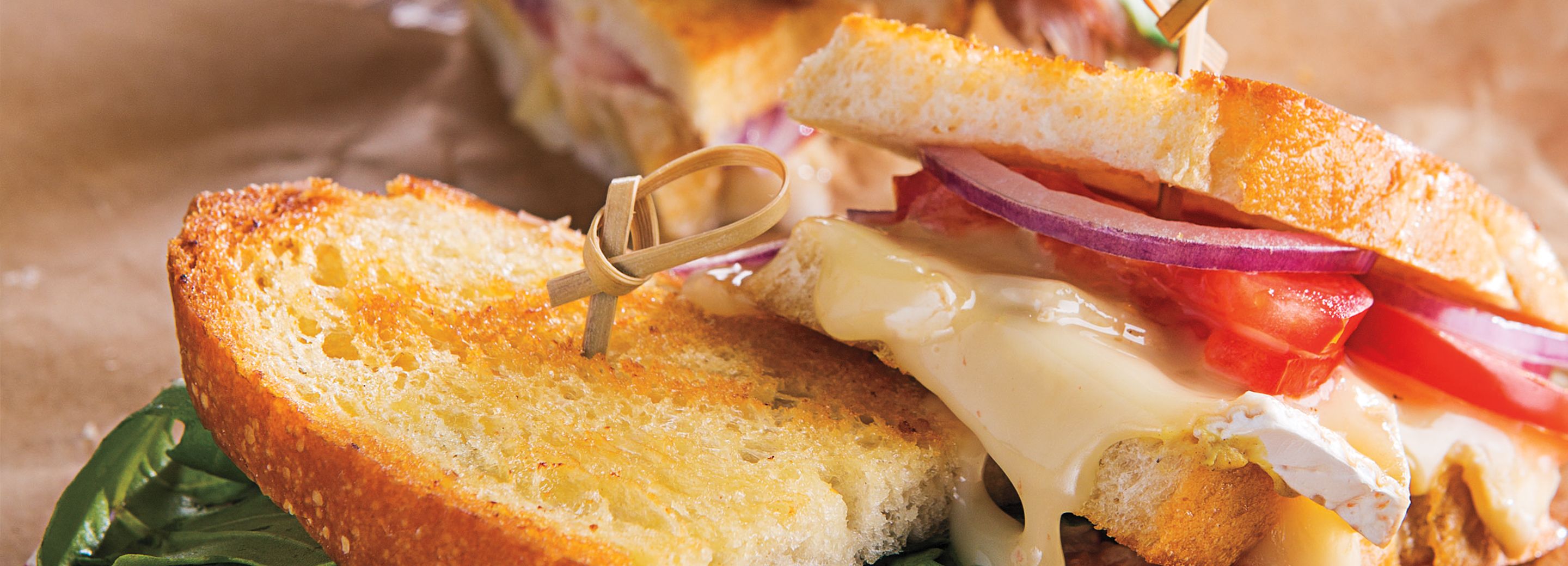 Brie, Red Onion & Tomato Grilled Cheese