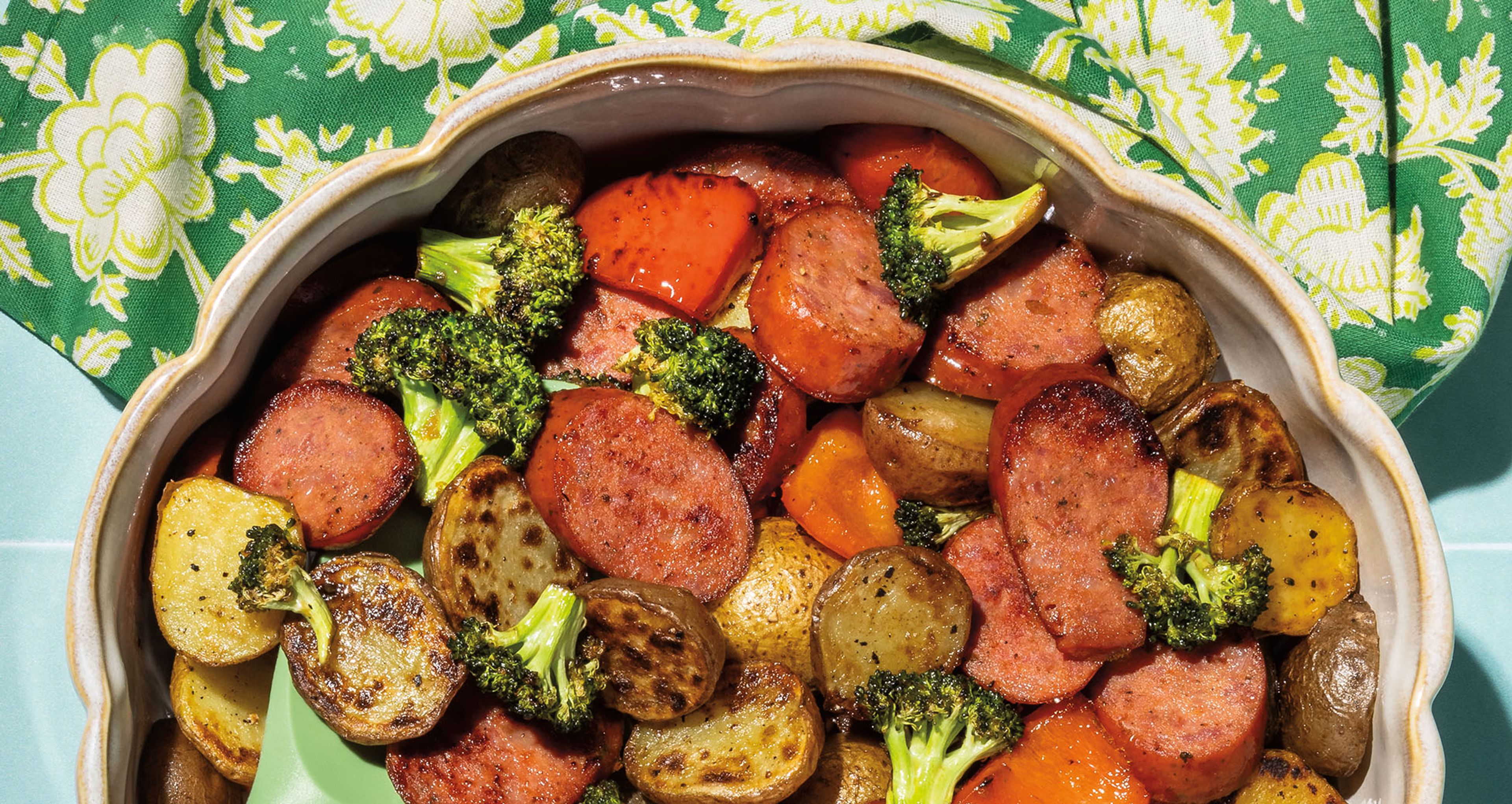 One-Pan Honey-Garlic Kielbasa and Veggies