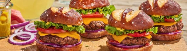 Pretzel Bun Cheeseburger