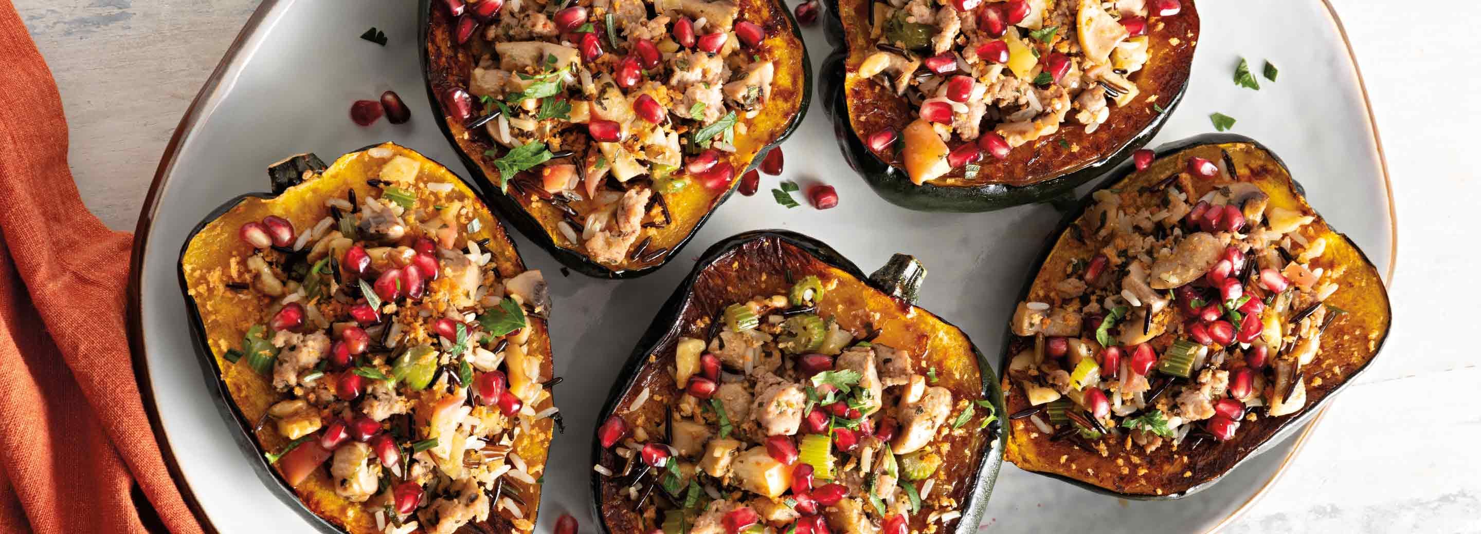 Stuffing Filled Acorn Squash