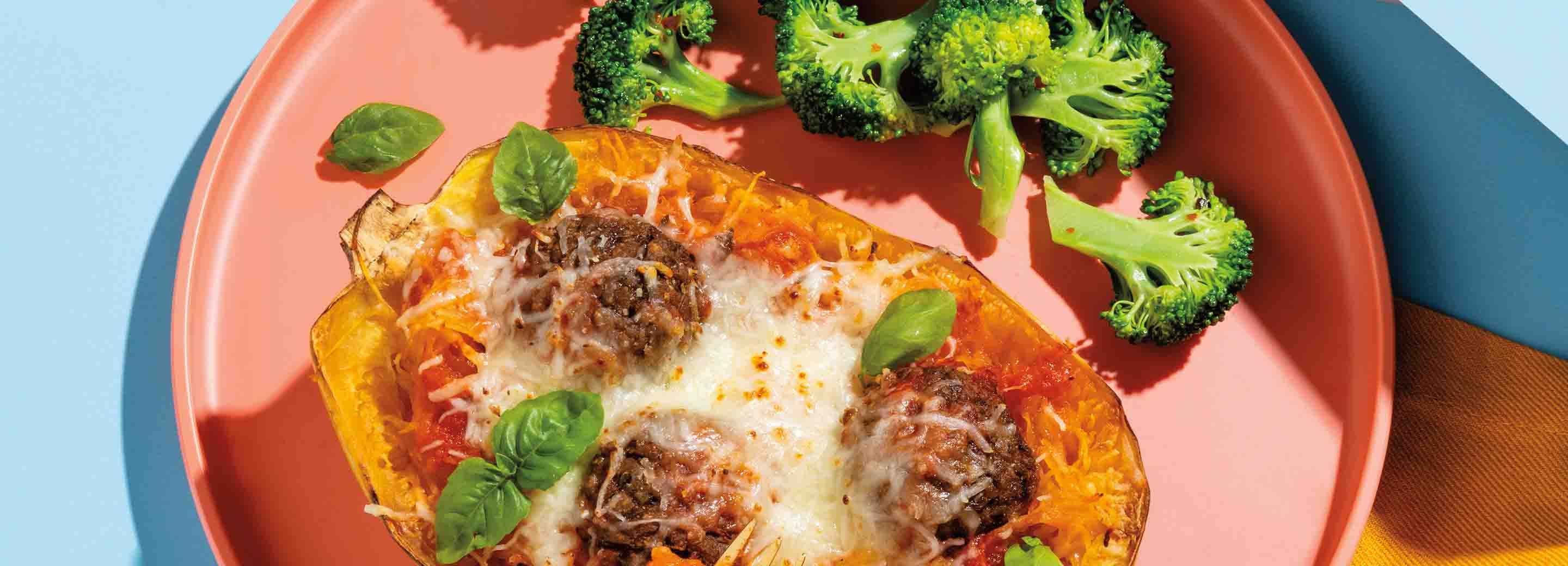 Spaghetti Squash + Meatballs