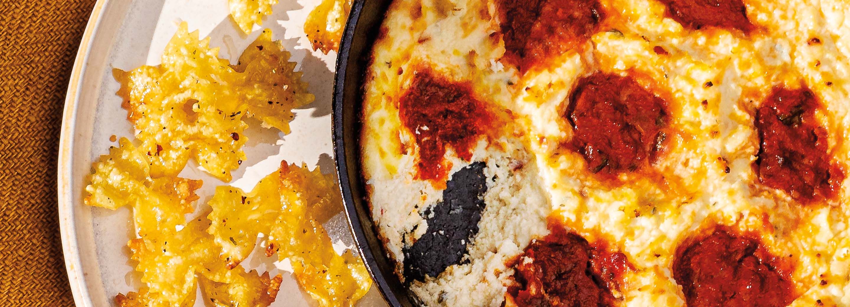 Pasta Chips with Baked Ricotta Dip Schnucks