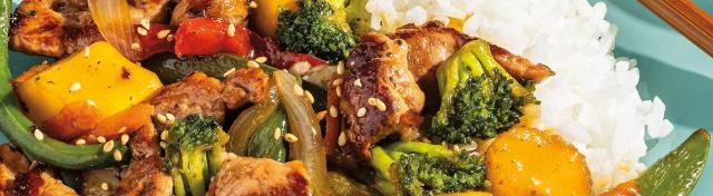 Mango Pork Stir-Fry With Rice