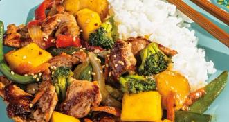 Mango Pork Stir-Fry With Rice