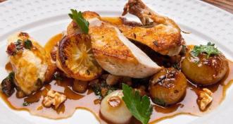 Roasted Chicken Breast With California Walnuts, Dates & Olives