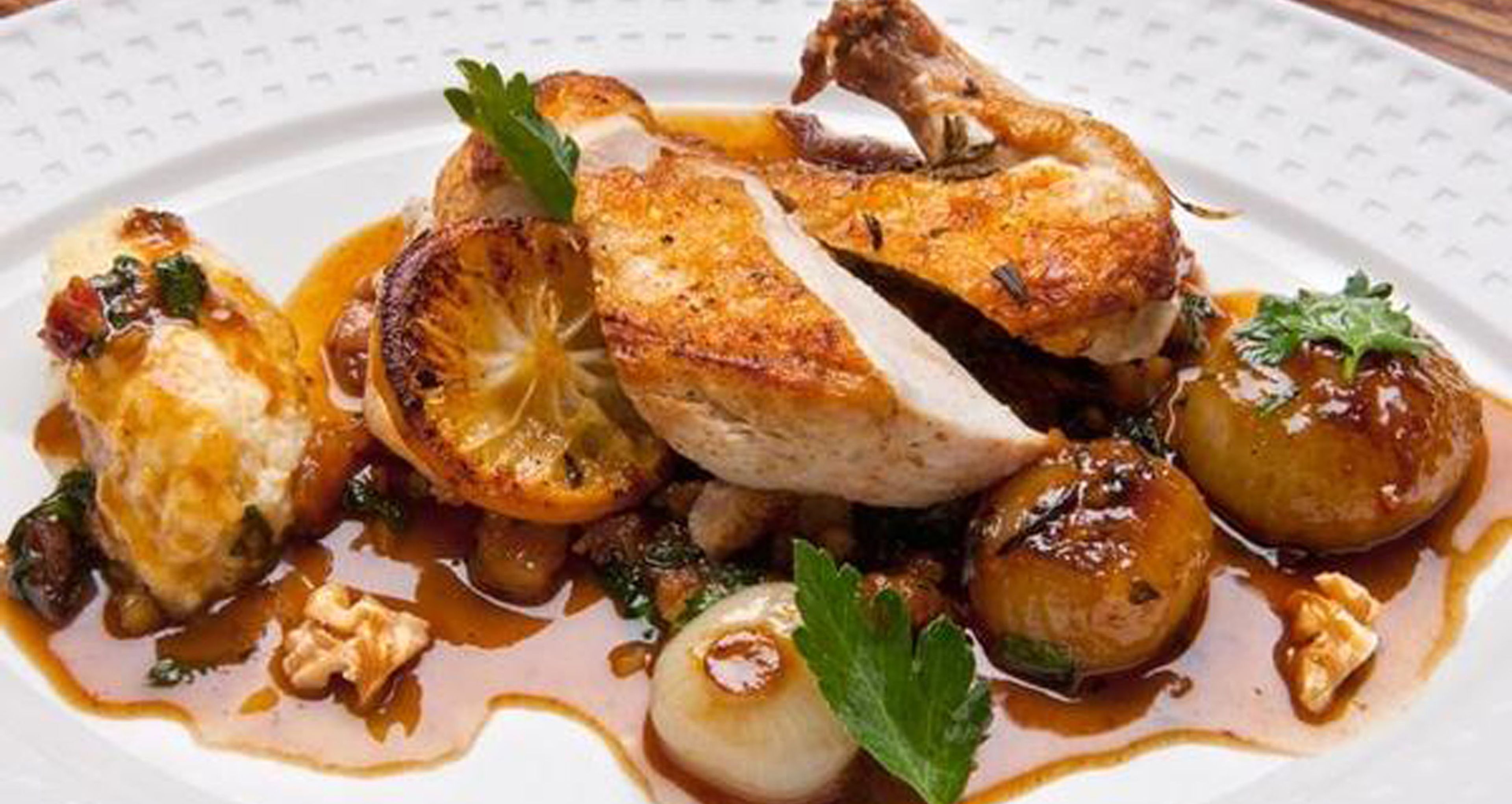 Roasted Chicken Breast With California Walnuts, Dates & Olives