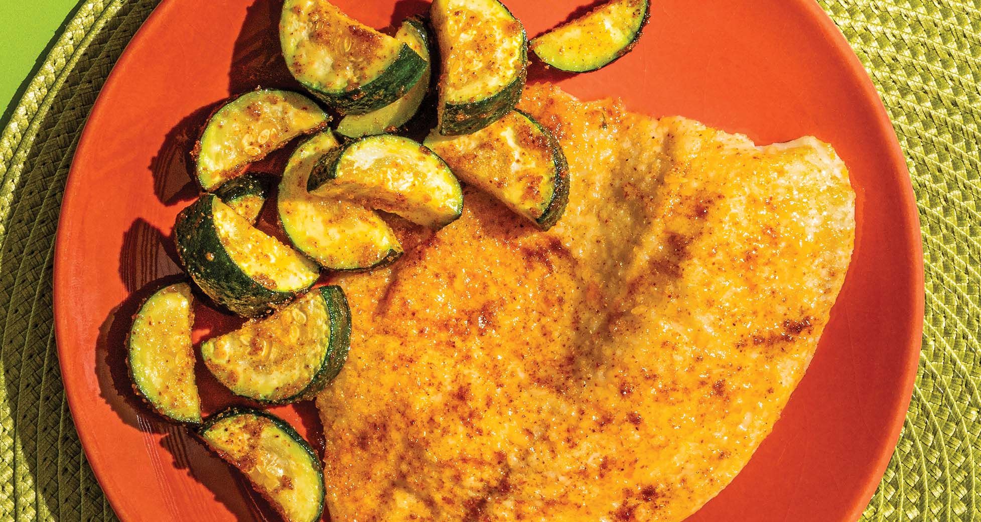 Parmesan-Crusted Tilapia With Roasted Zucchini
