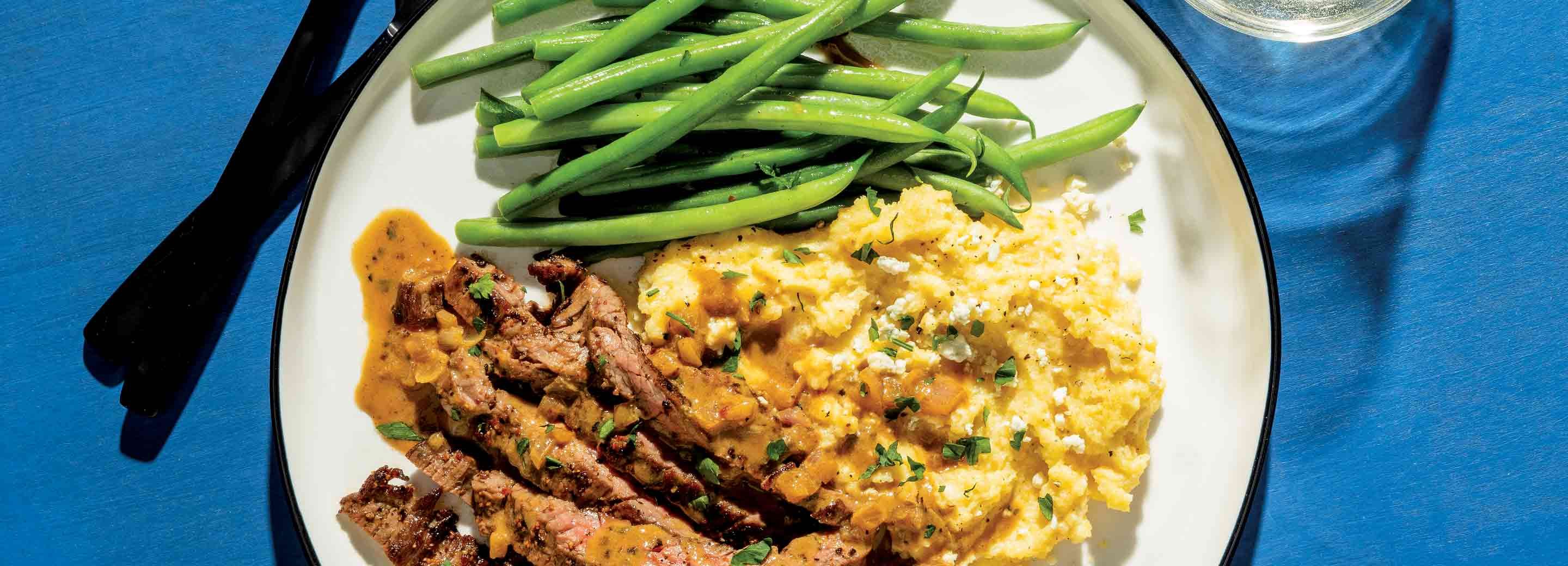 Steakhouse Dinner with Blue Cheese Polenta