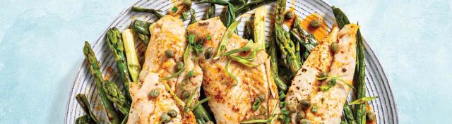 Roasted Jack Salmon with Asparagus