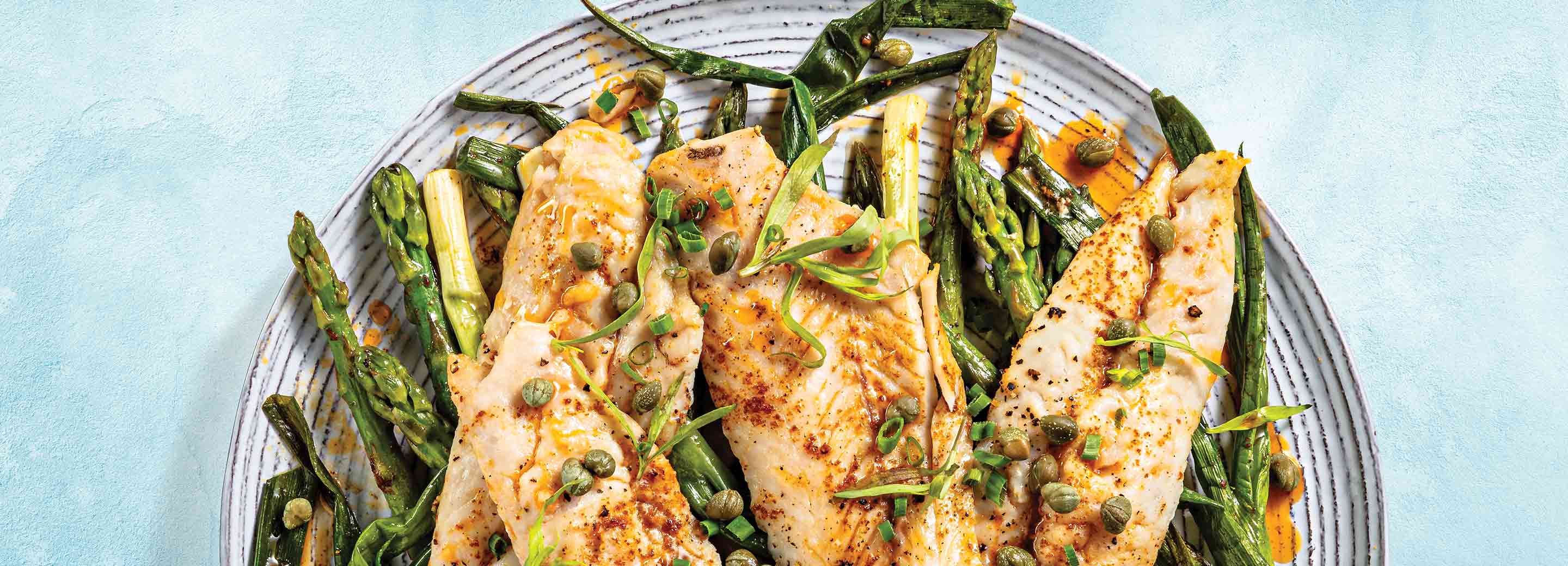 Roasted Jack Salmon with Asparagus Schnucks