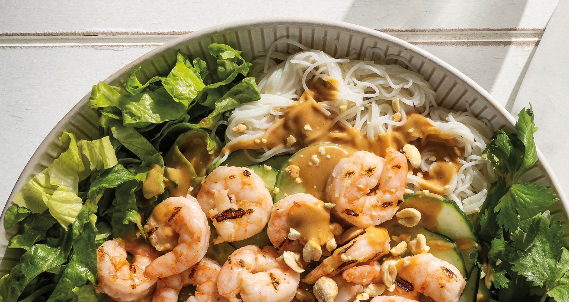 Peanut Shrimp Spring-Roll Bowl