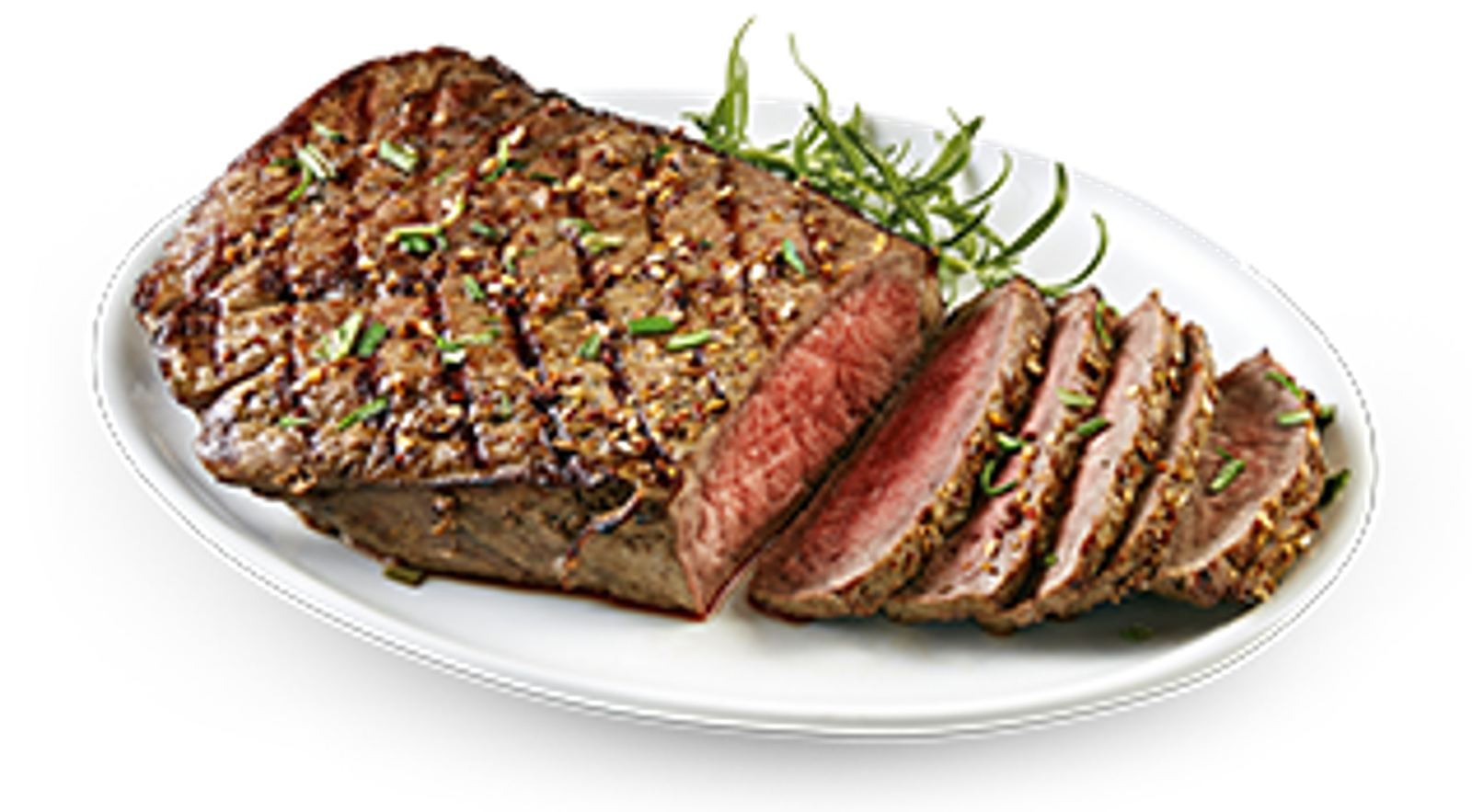 Raw steak with seasoning