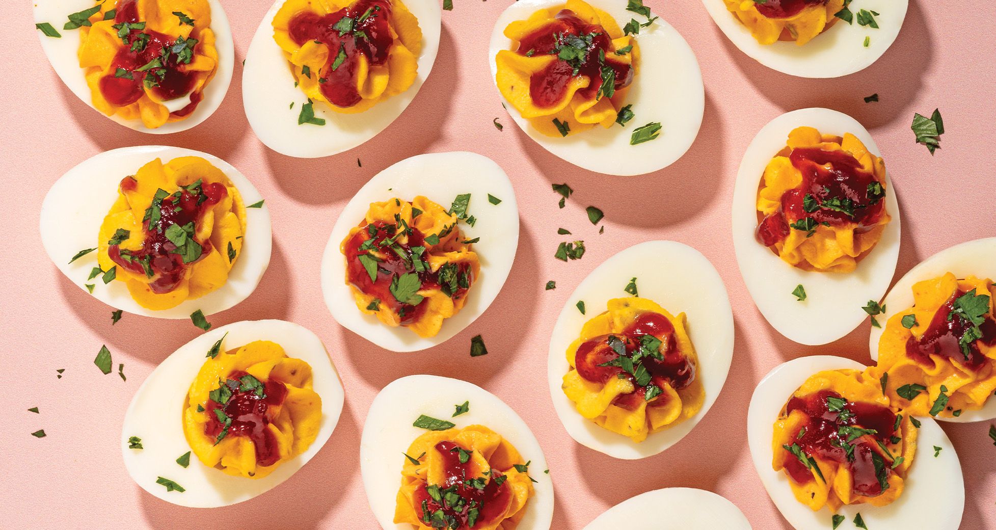 Spicy Cranberry Deviled Eggs