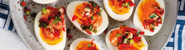 Soft-Boiled Eggs with Smoky Aioli and Pickled Pepper Salsa