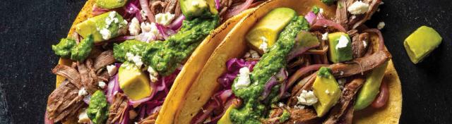 Braised Beef Tacos with Chimichurri