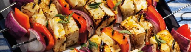 Greek Lemon and Oregano Halloumi Skewers