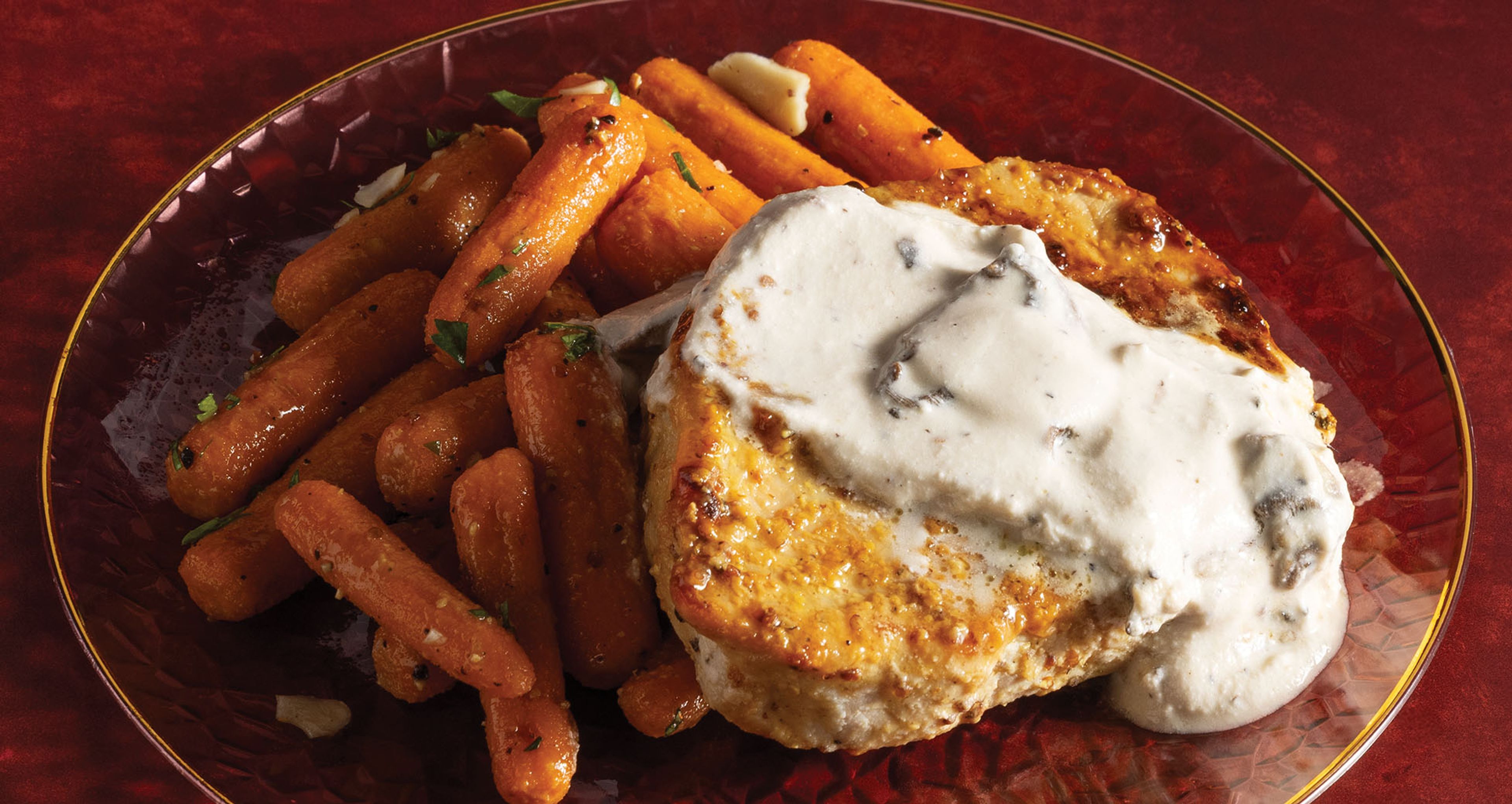 Honey-Dijon Pork Chops and Roasted Carrots