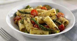 Al Bronzo Mezzi Rigatoni With Pesto & Roasted Vegetables