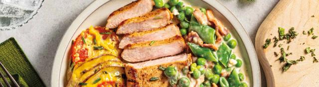 Low-Key Easter Dinner with Creamy Spring Peas & Scalloped Potatoes