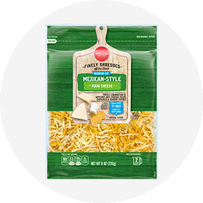 Bag of Schnucks Mexican-style shredded cheese