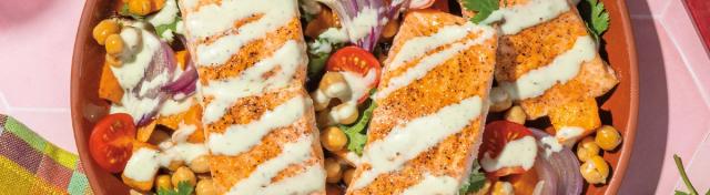 Baked Salmon and Sweet Potato Salad