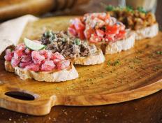 Grilled Tuna, Caper & Red Onion Bruschetta