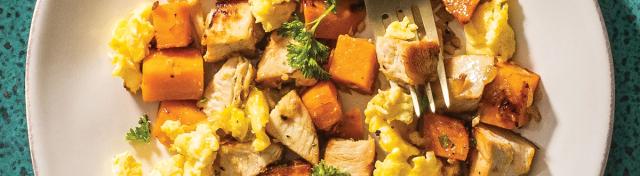 Sweet Potato and Leftover-Turkey Hash