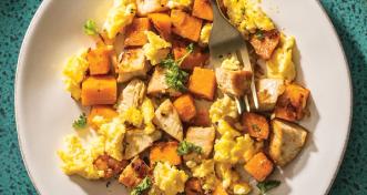 Sweet Potato and Leftover-Turkey Hash