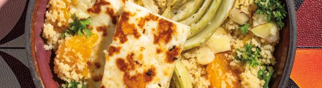 Citrus, Couscous and Roasted Fennel With Halloumi