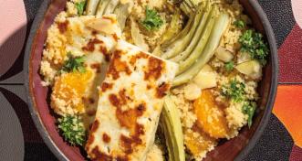 Citrus, Couscous and Roasted Fennel With Halloumi