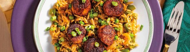 Blackened Scallops with Creole-Style Orzo