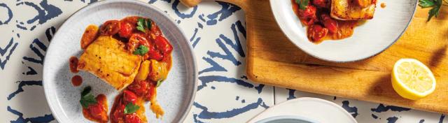 Lemon-Butter Cod with Blistered Tomato Sauce