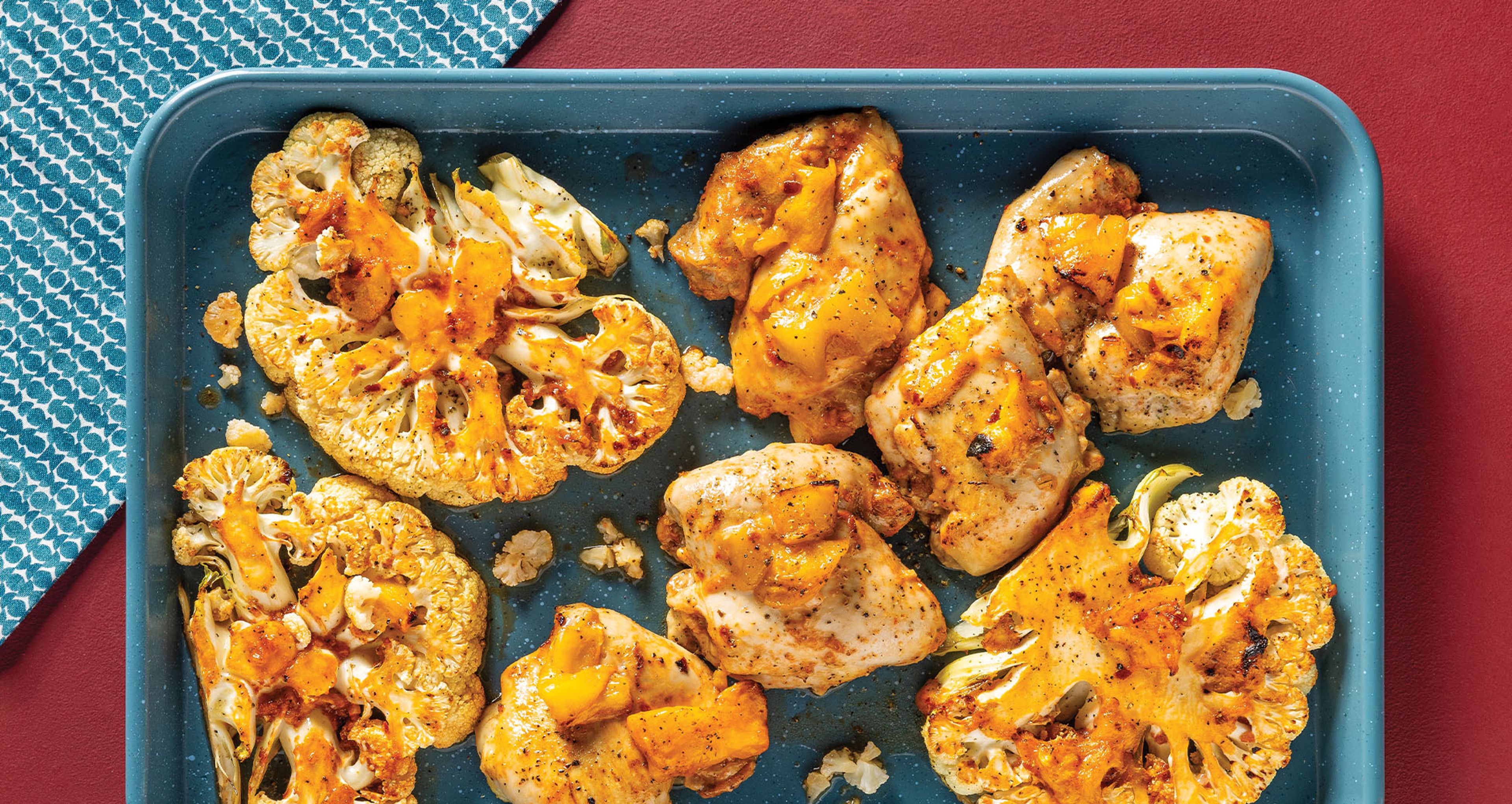 Mango Chutney Chicken With Cauliflower Steaks