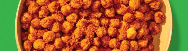 Spicy Nacho Crispy Roasted Chickpeas
