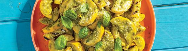 Grilled Pesto Summer Squash