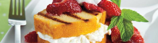 Strawberries & Cream Grilled Pound Cake