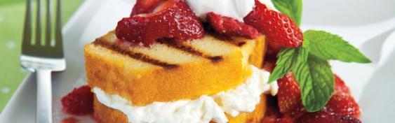 Strawberries & Cream Grilled Pound Cake